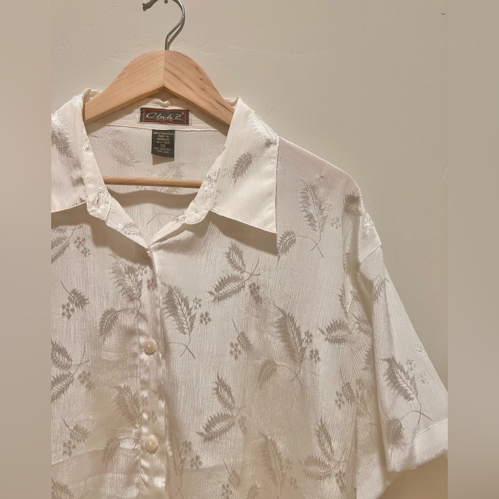 Vintage Cream Floral Blouse
